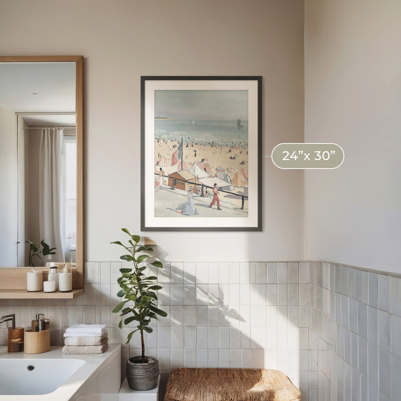 Beach Watercolor Painting - Sage and Rose Prints