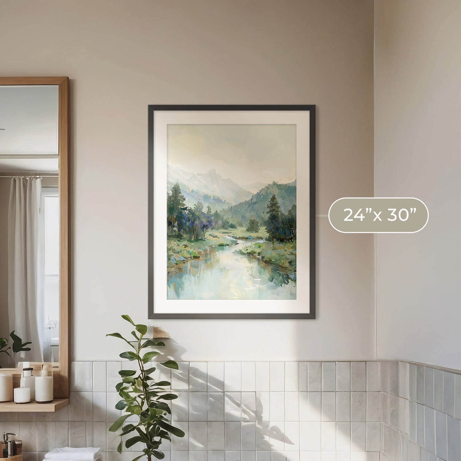 Pacific Northwest Art designed as Airbnb Art- Sage and Rose Prints