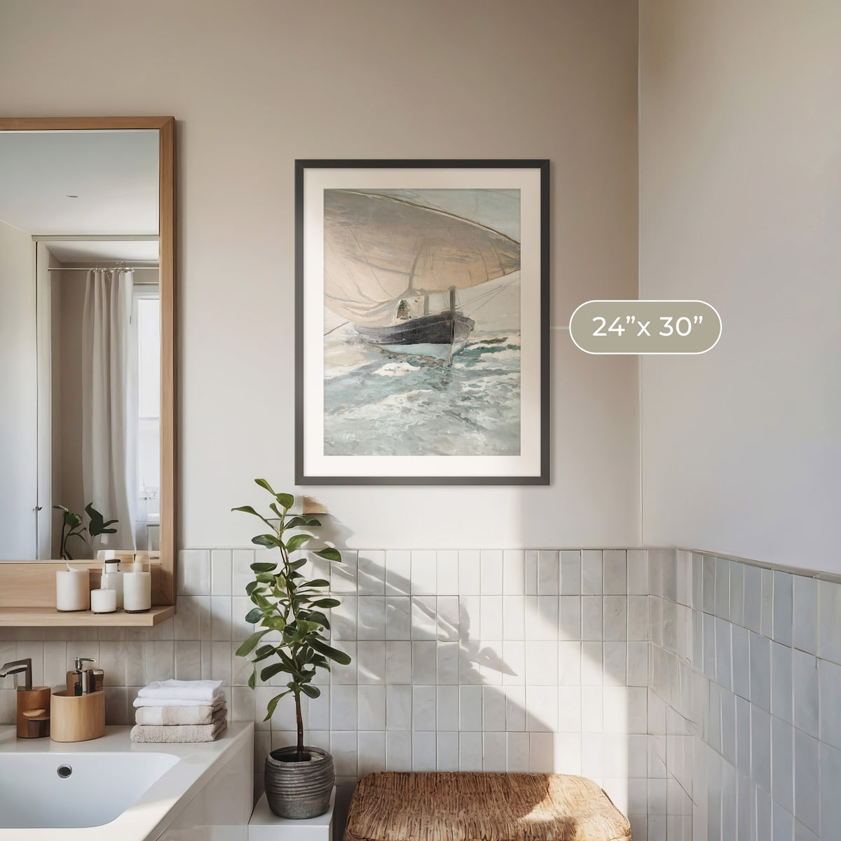 Vintage Sailboat Print - Sage and Rose Prints