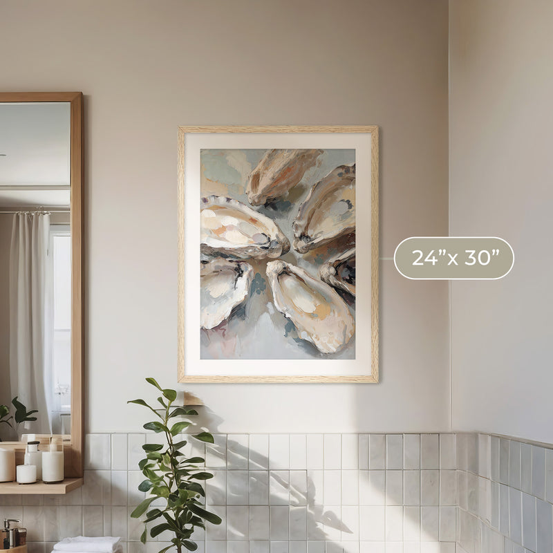 Oyster Shells Painting No1 - Sage and Rose Prints