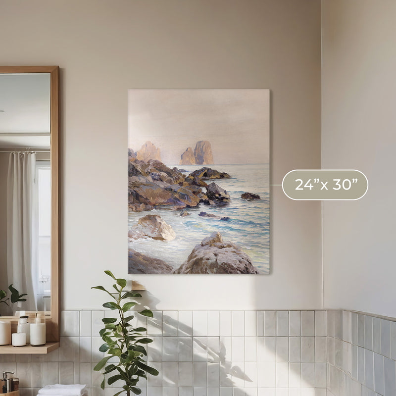 Seaside Sunrise with Coral Pink No1 - Sage and Rose Prints