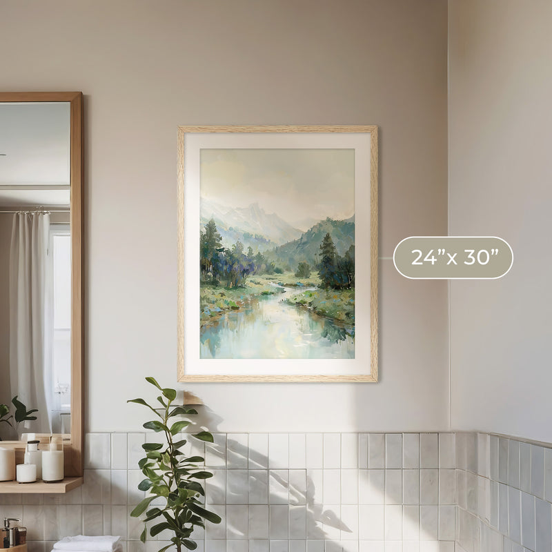 Rocky Mountain River Valley No1 - Sage and Rose Prints