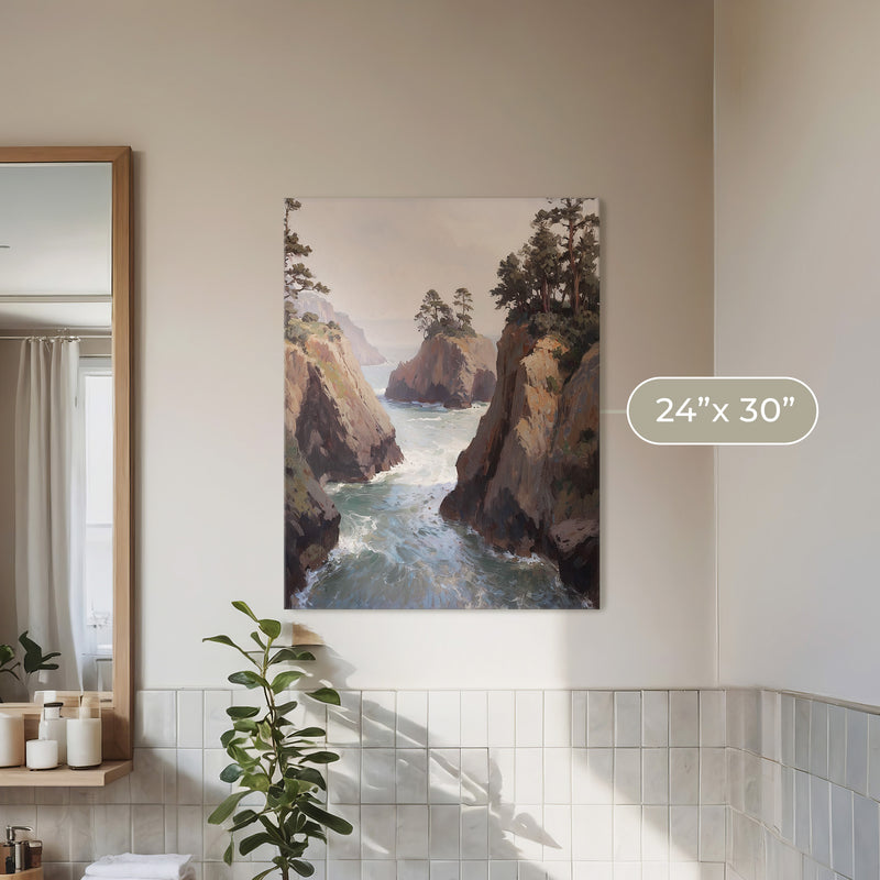 Ocean Cliffs and Glacial Blue Sea No1 - Sage and Rose Prints