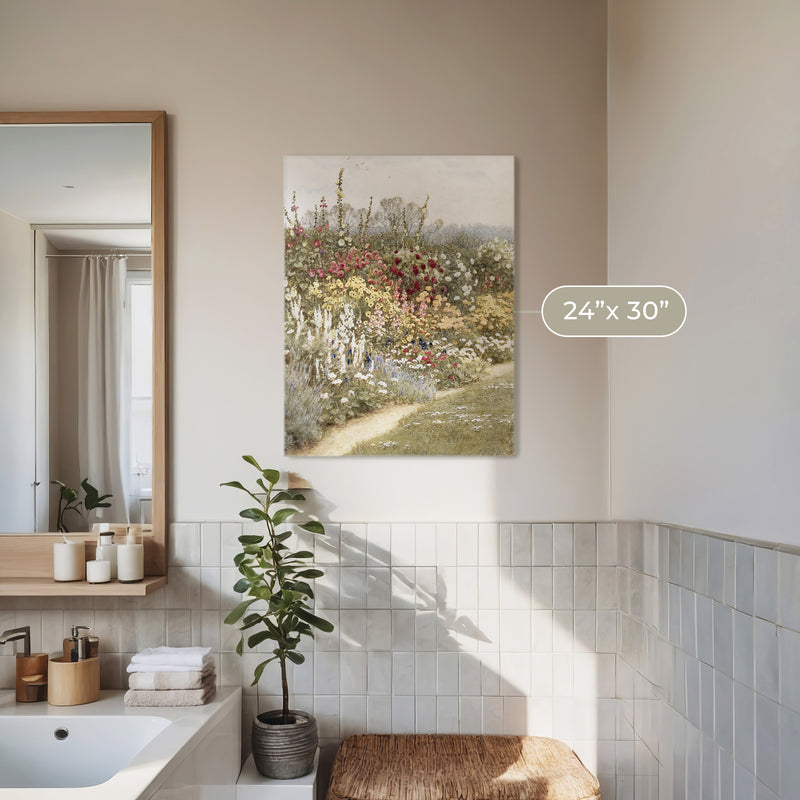 Impressionist Field of Flowers No1 - Sage and Rose Prints