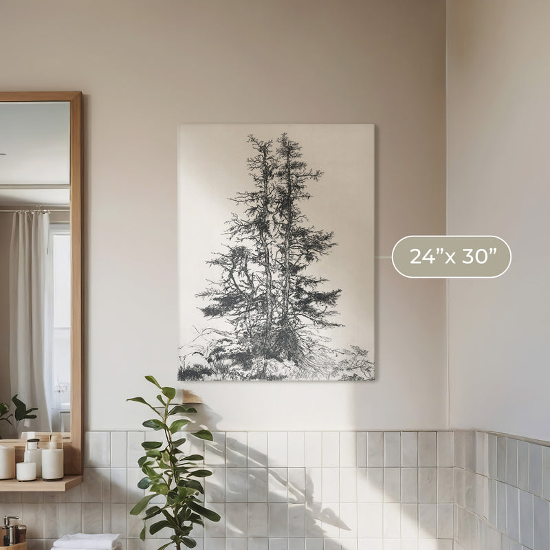 Black and White Tree Illustration No1 - Sage and Rose Prints