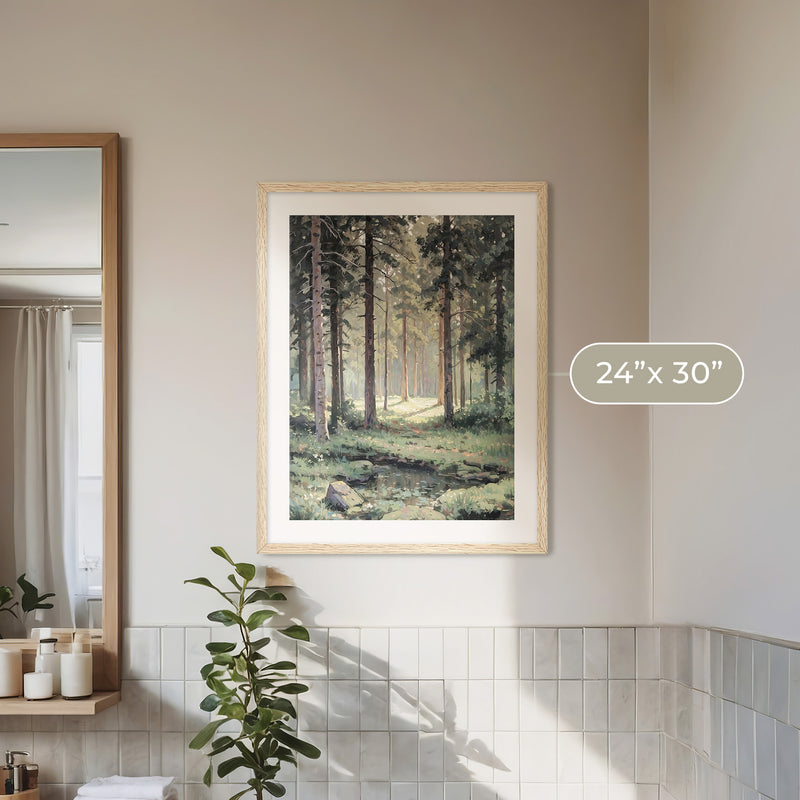 Sunny Forest Clearing Painting No1 - Sage and Rose Prints