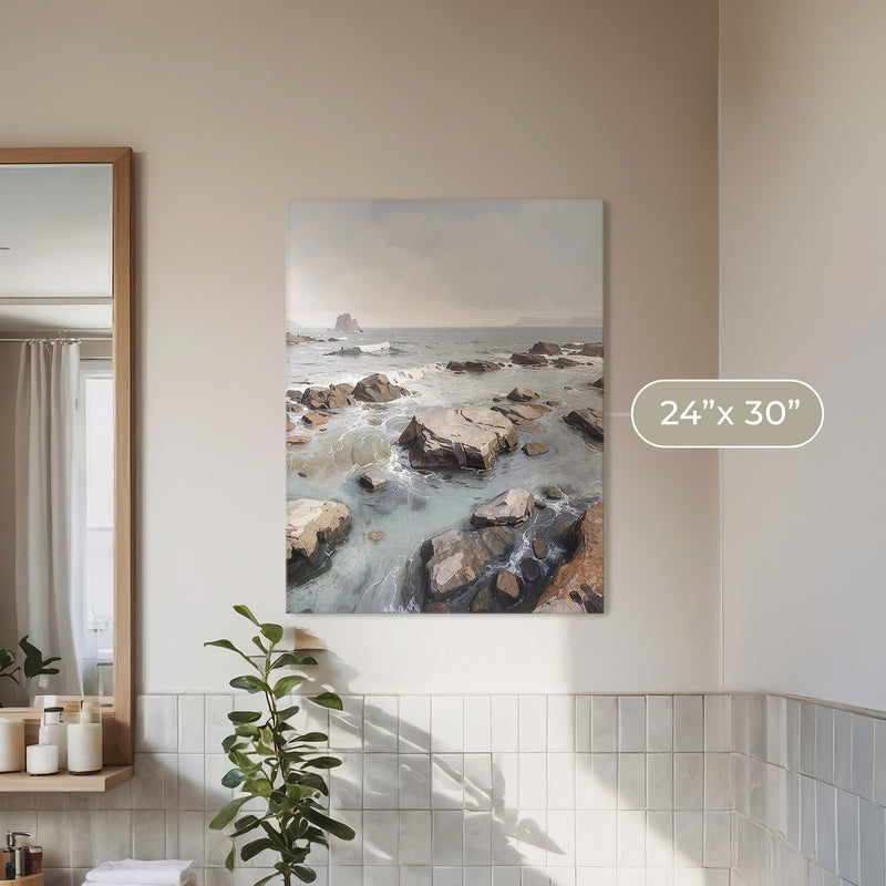 Rocky Shoreline at Low Tide No1 - Sage and Rose Prints