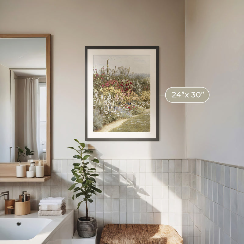 Impressionist Field of Flowers No1 - Sage and Rose Prints