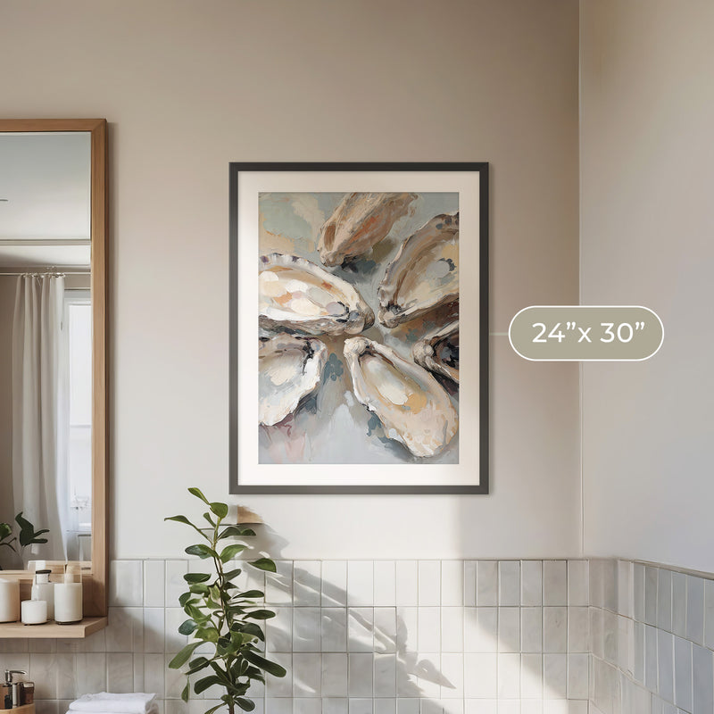 Oyster Shells Painting No1 - Sage and Rose Prints