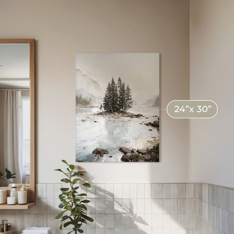 Misty Fjord Painting No1 - Sage and Rose Prints