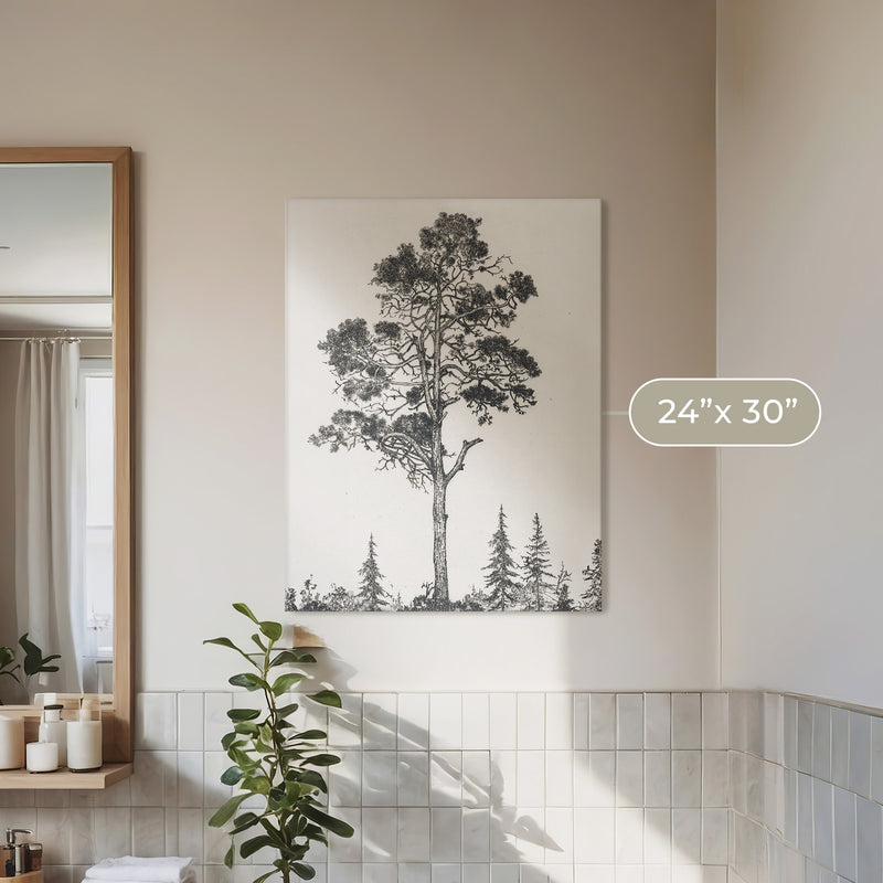 Black and White Tree Illustration No2 - Sage and Rose Prints