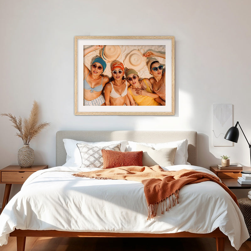 Retro Beach Women Sepia Photo - Sage and Rose Prints