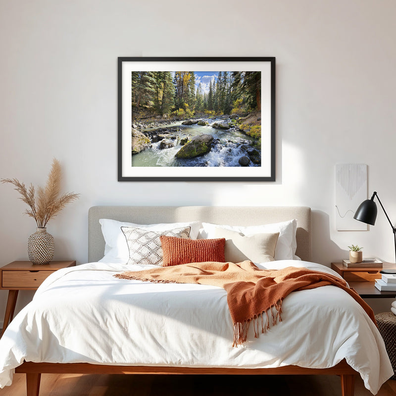 Vibrant Mountain River Photography - Sage and Rose Prints