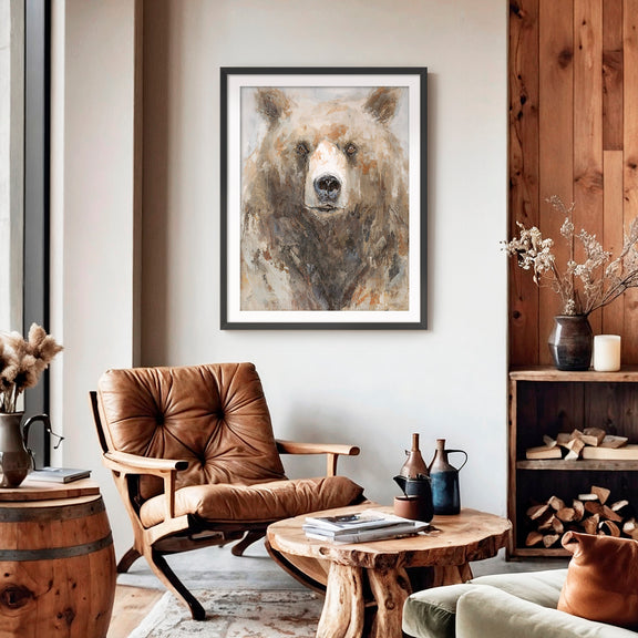 Abstract Bear Painting Print - Sage and Rose Prints