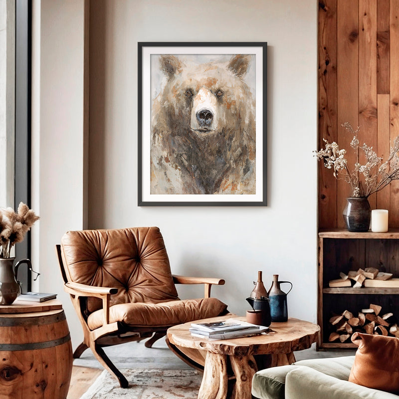 Abstract Bear Painting Print - Sage and Rose Prints