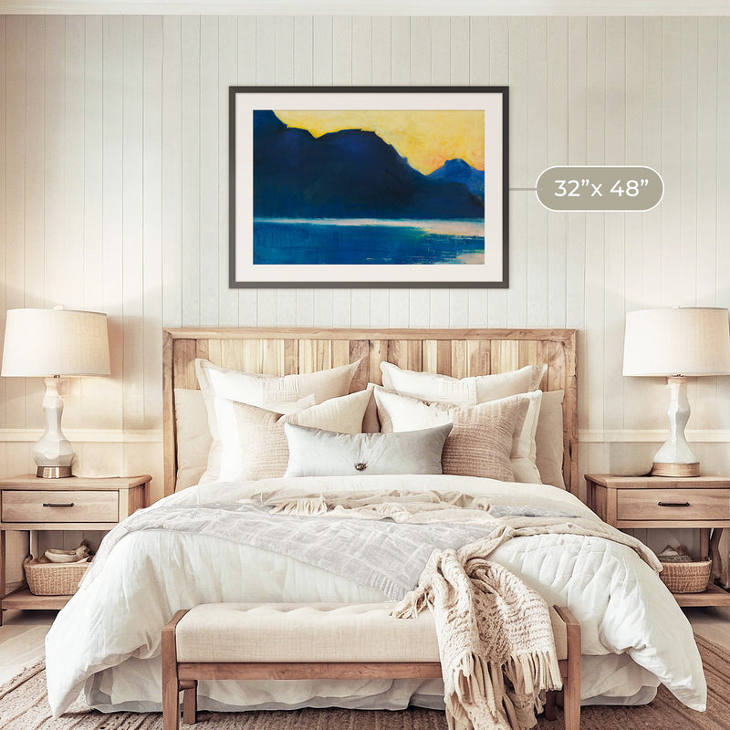 Sundown in Deep Blues and Yellow - Sage and Rose Prints