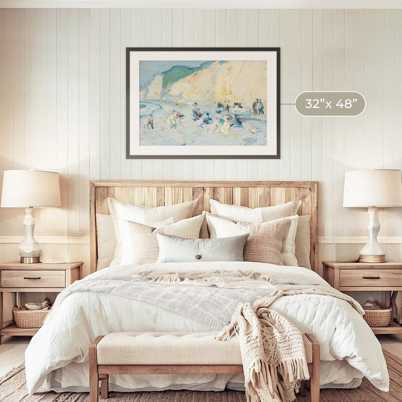 Busy Beach Impasto Oil Painting - Sage and Rose Prints