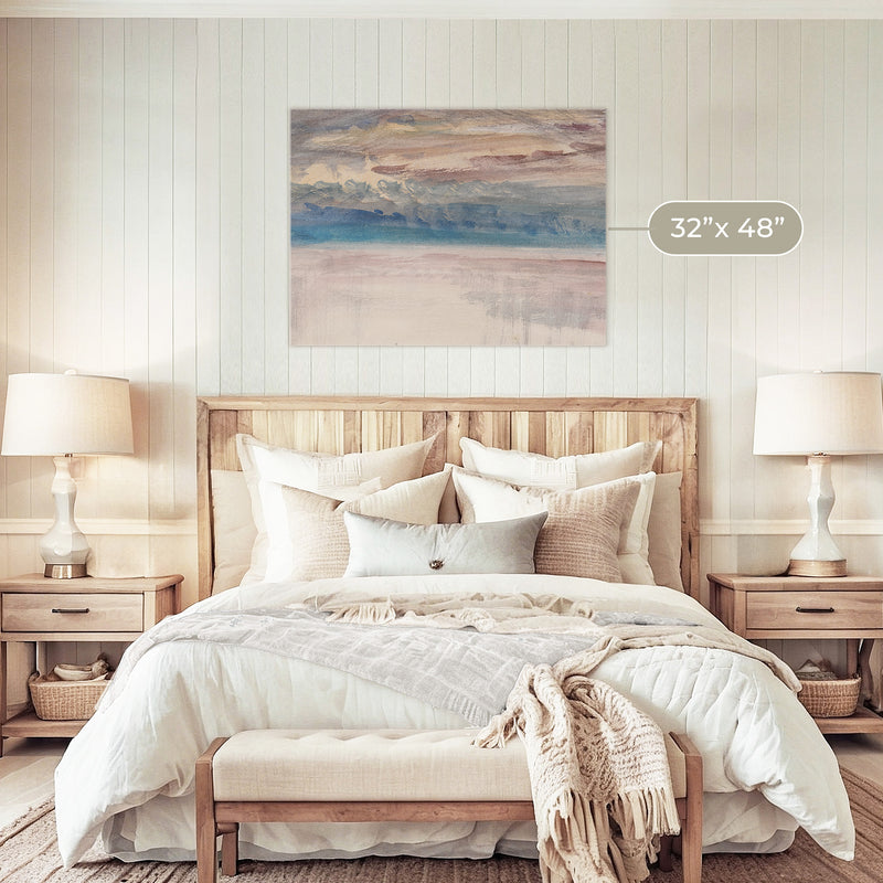 Muted Abstract Seascape Watercolor - Sage and Rose Prints