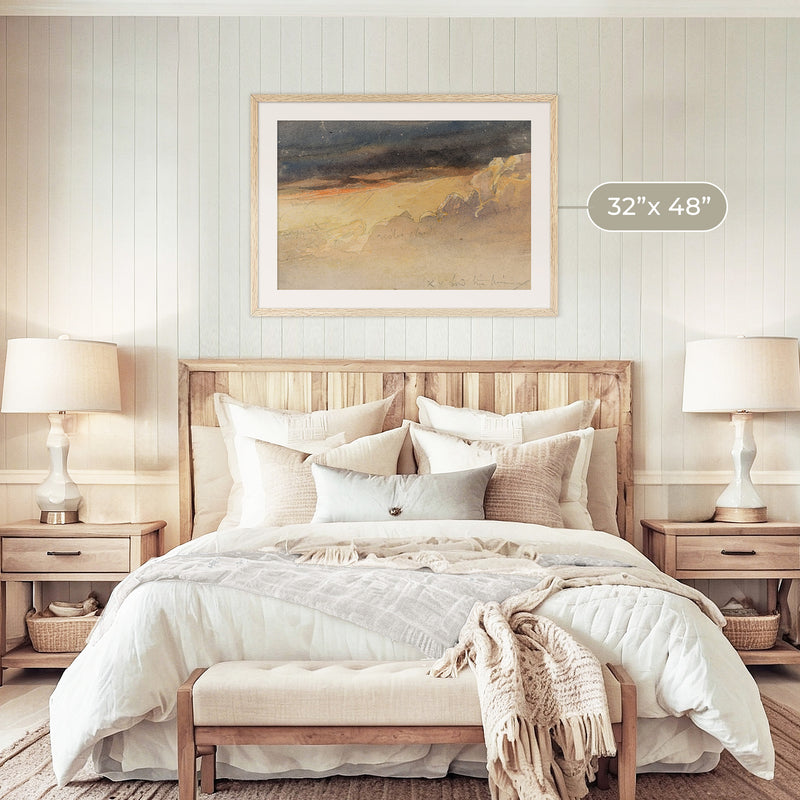 Moody Clouds Sketch in Warm Tones - Sage and Rose Prints