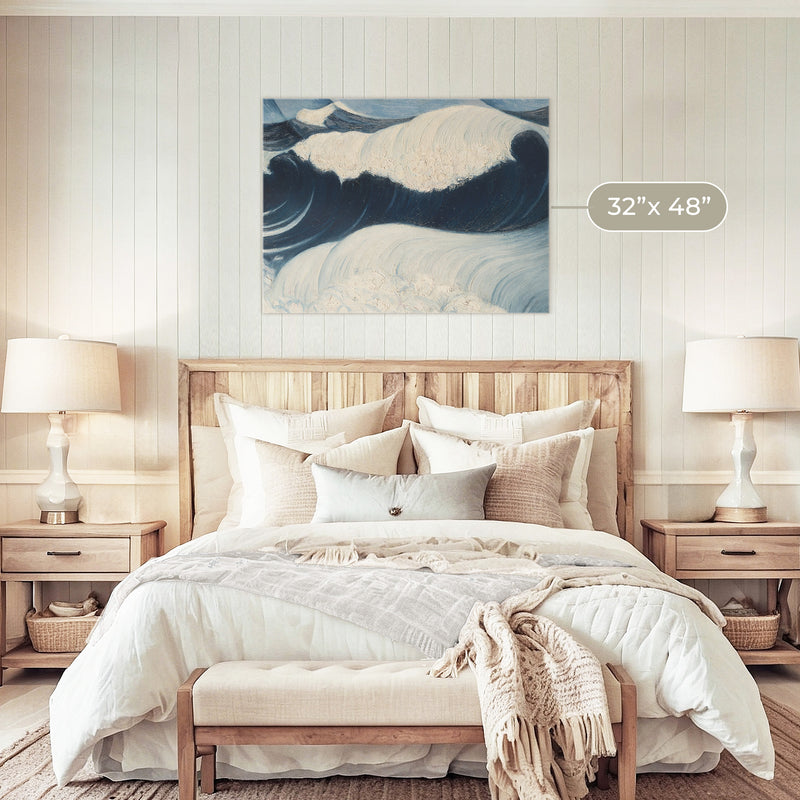 Wabi Sabi Wave Impasto Oil Painting - Sage and Rose Prints