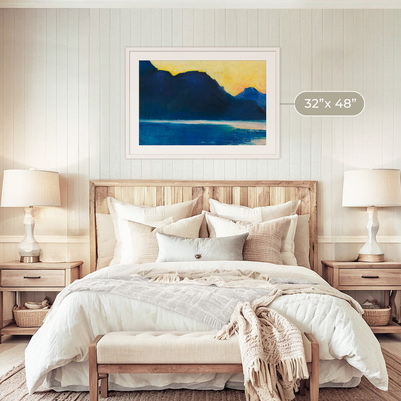 Sundown in Deep Blues and Yellow - Sage and Rose Prints