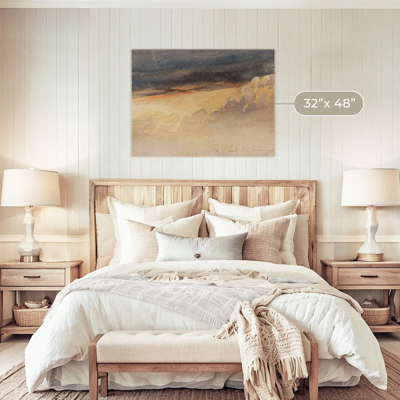 Moody Clouds Sketch in Warm Tones - Sage and Rose Prints