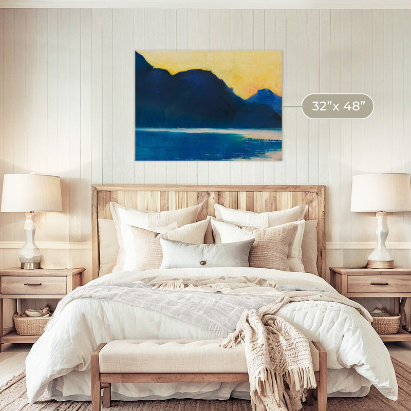 Sundown in Deep Blues and Yellow - Sage and Rose Prints