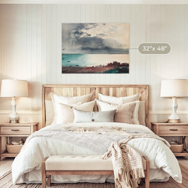 Ocean After a Storm Watercolor - Sage and Rose Prints