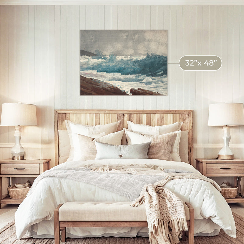 Ocean Watercolor in Deep Teal - Sage and Rose Prints