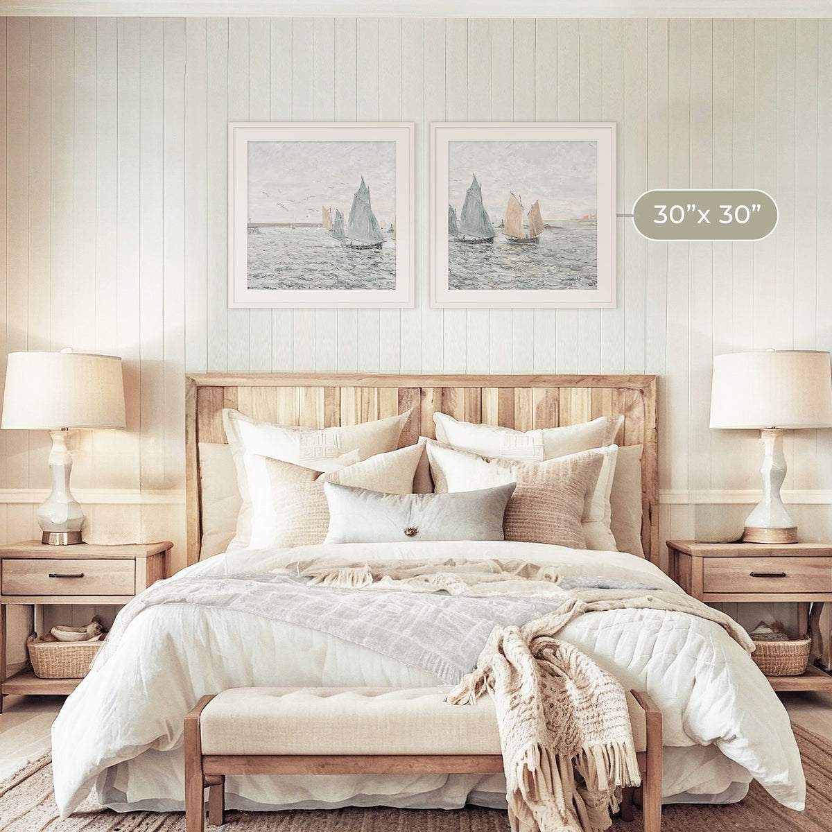 2 Piece Coastal Sailboat Print - Sage and Rose Prints