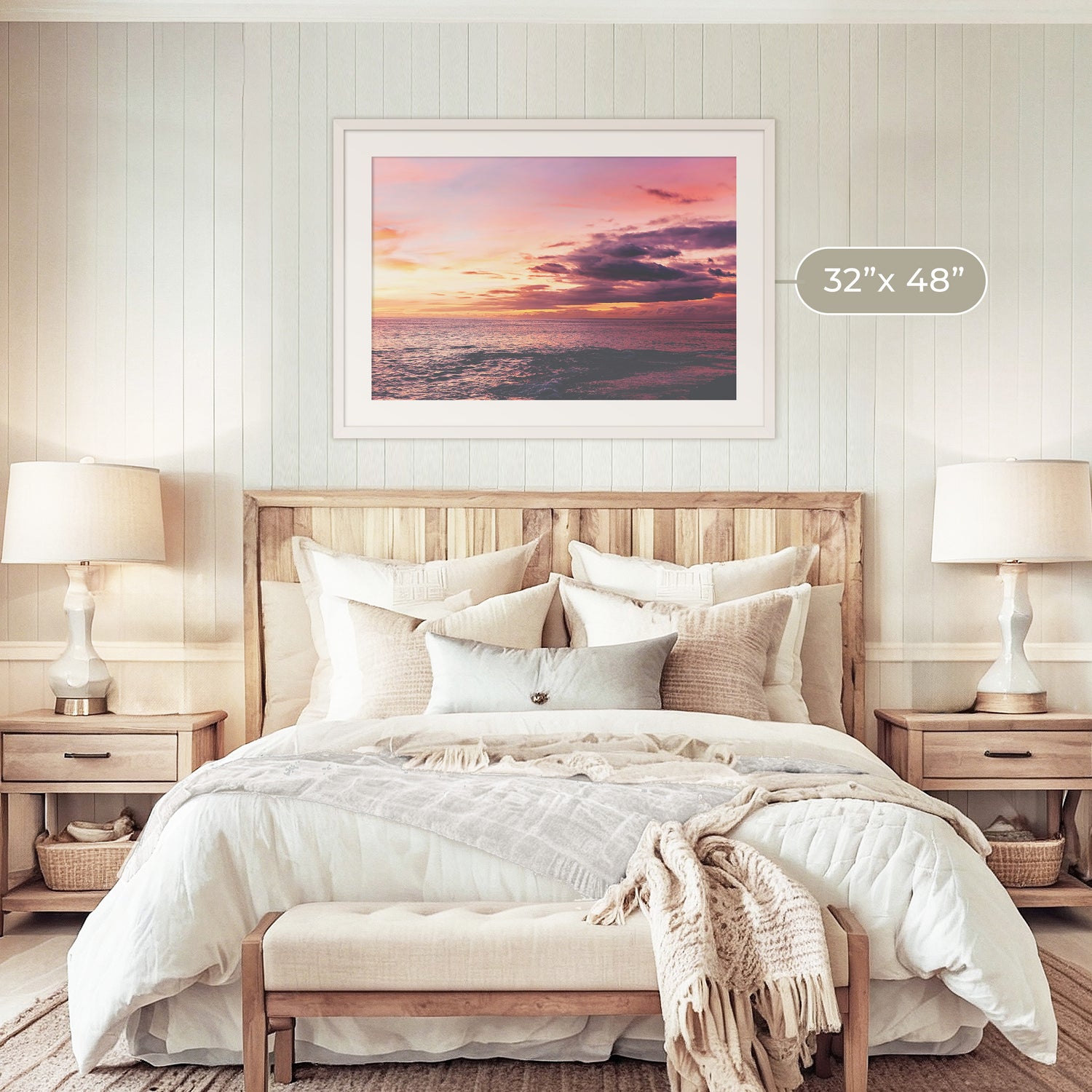 Purple and Pink Sky Ocean Photography - Sage and Rose Prints