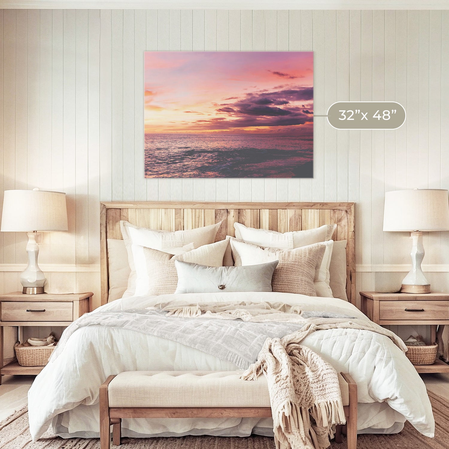 Purple and Pink Sky Ocean Photography - Sage and Rose Prints