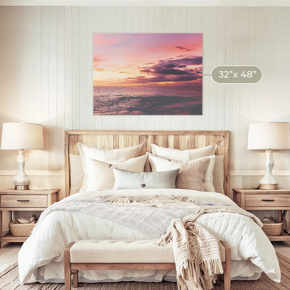 Purple and Pink Sky Ocean Photography - Sage and Rose Prints