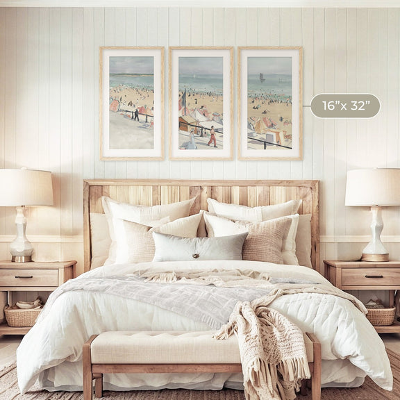 Coastal Wall Art - 07-3x is a Coastal Painting of a peaceful beach ideal for beach cottages and AirBnB interior decor sold by Sage and Rose Prints