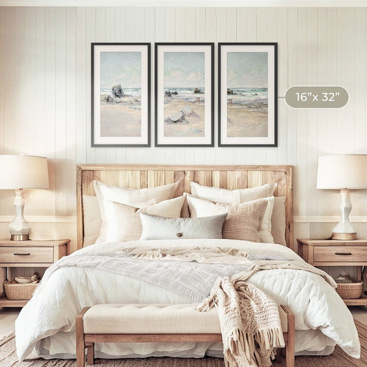 Coastal Wall Art -11-3x is a Coastal Painting of peaceful beach ideal for beach cottage and AirBnB interior decor sold by Sage and Rose Prints