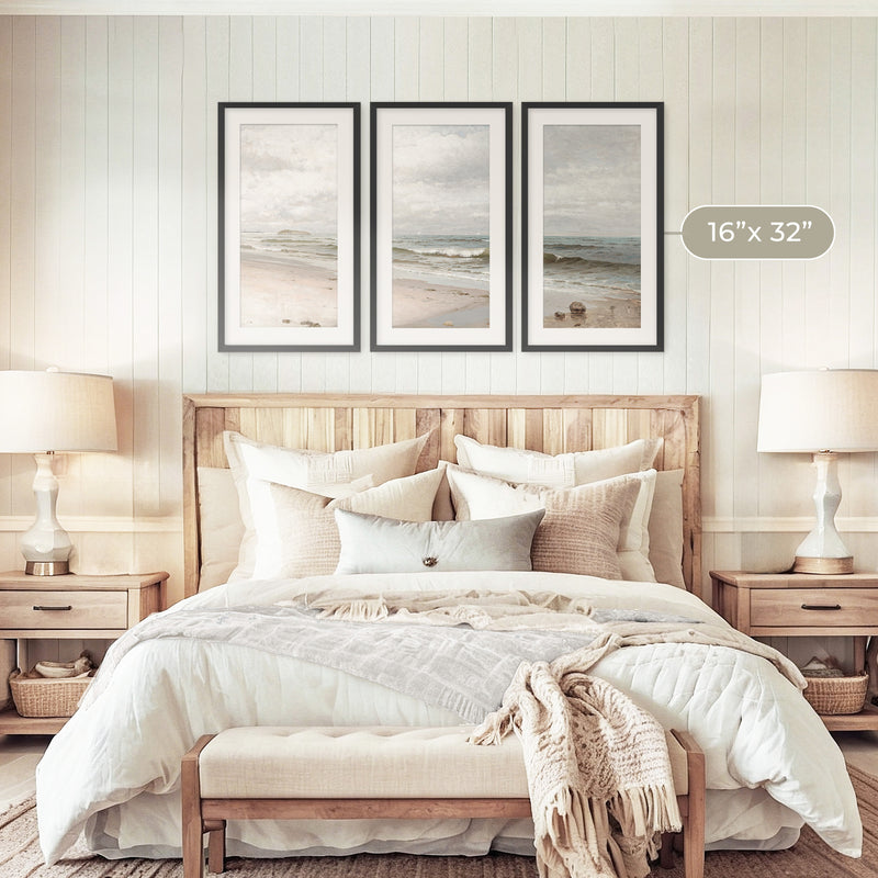 3 Piece Coastal Wall Art - Sage and Rose Prints