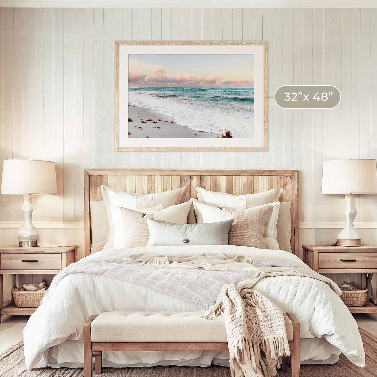 Soft Pastel Miami Beach Ocean Photo - Sage and Rose Prints