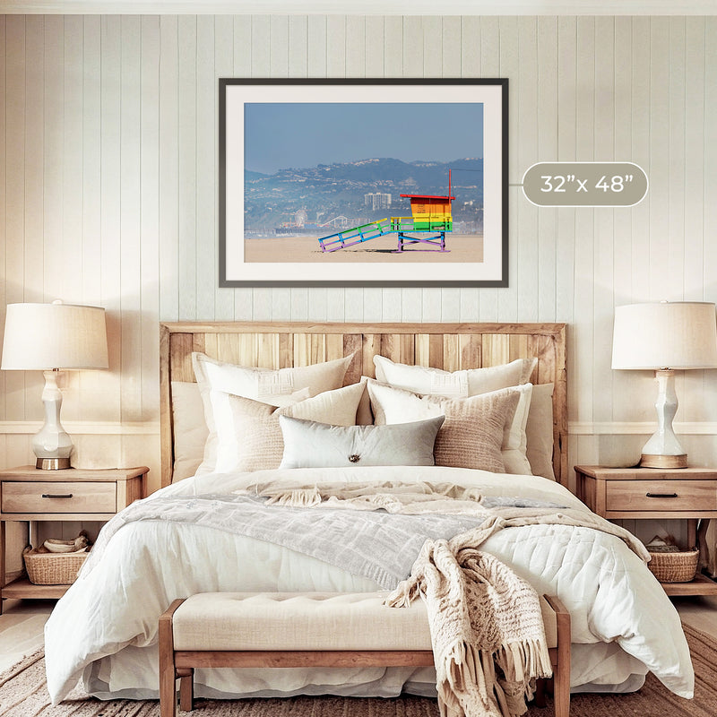 Rainbow Pride Life Guard Stand Beach Photo - Sage and Rose Prints
