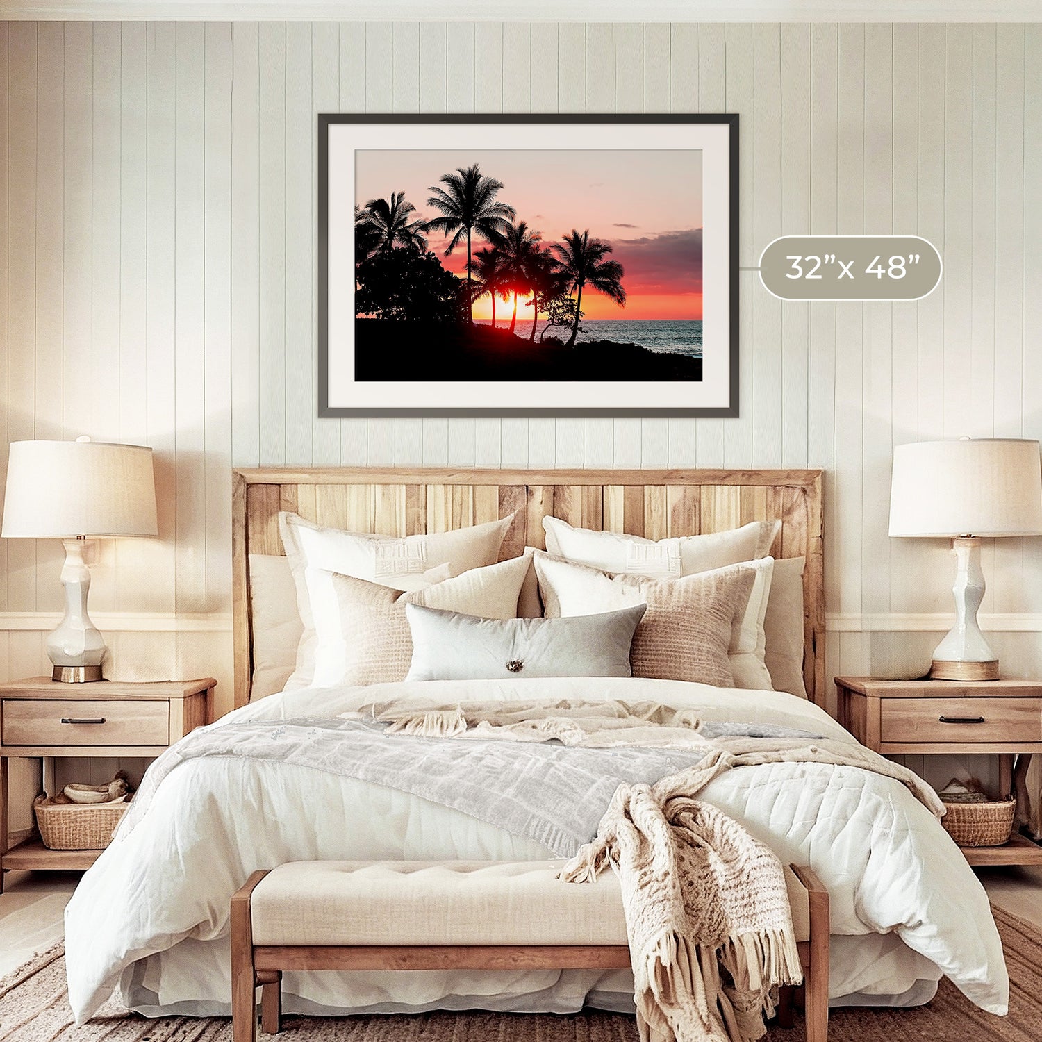 Palm Trees Silhouettes Sunset Photo No1 - Sage and Rose Prints