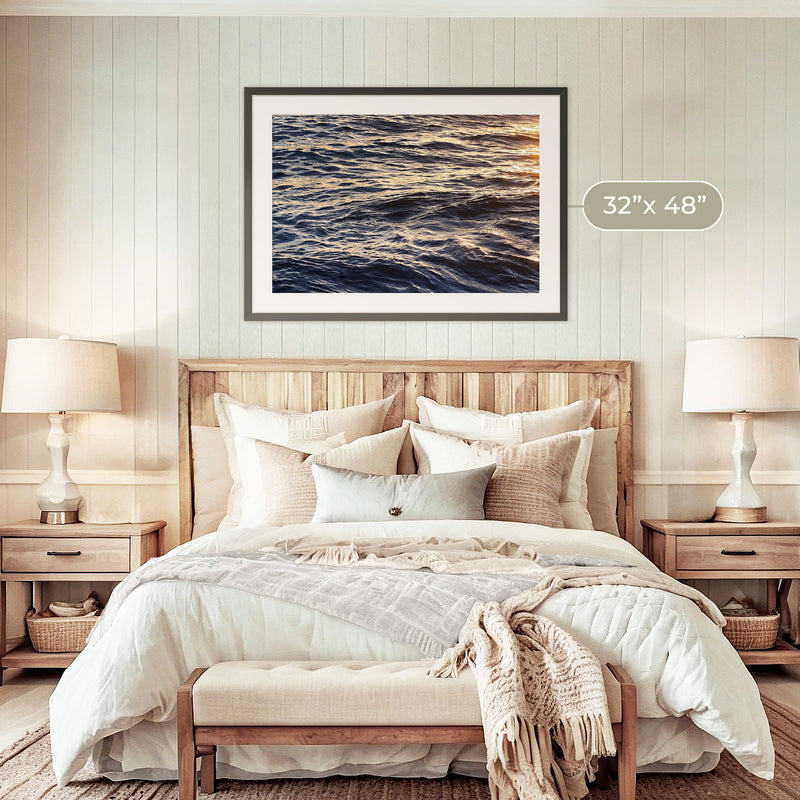 Sunset Ocean Waves Pattern Photo No1 - Sage and Rose Prints