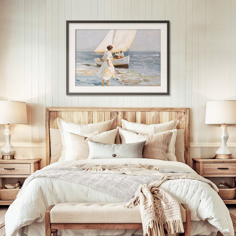 Impressionist Sailboat Painting Print - Sage and Rose Prints