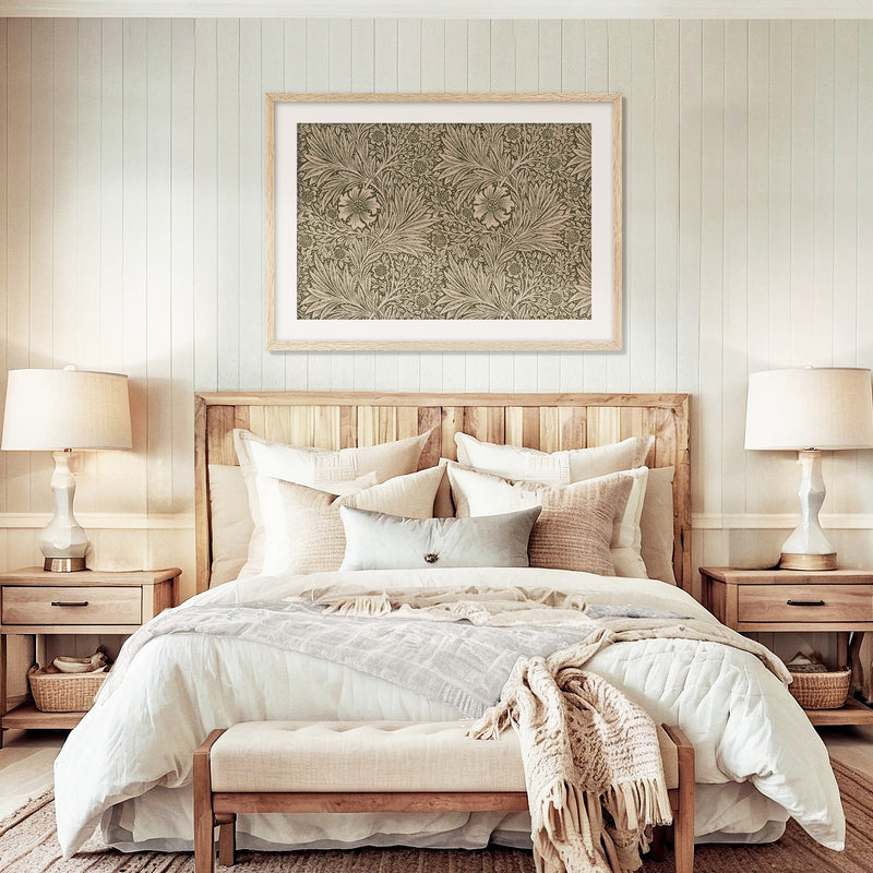 Moody Olive and Beige Pattern Wall Art - Sage and Rose Prints