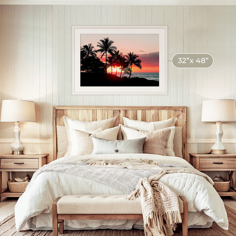 Palm Trees Silhouettes Sunset Photo No1 - Sage and Rose Prints