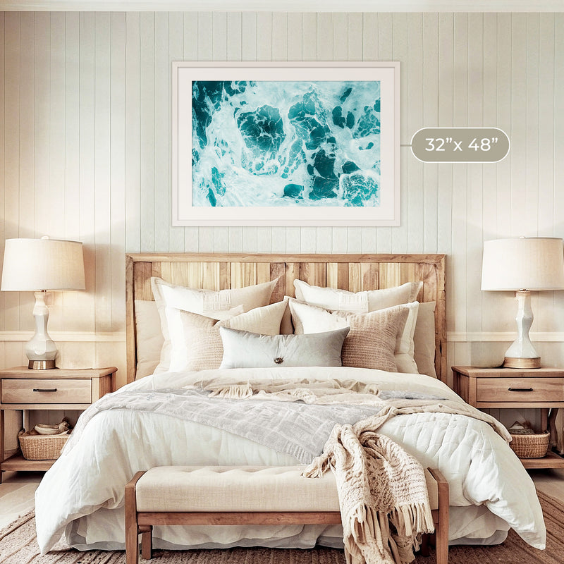 Teal Ocean Waves Photo Coastal Art No1 - Sage and Rose Prints