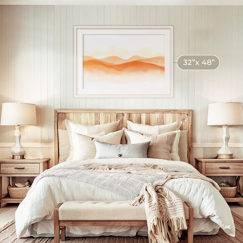 Orange Watercolor Landscape - Sage and Rose Prints