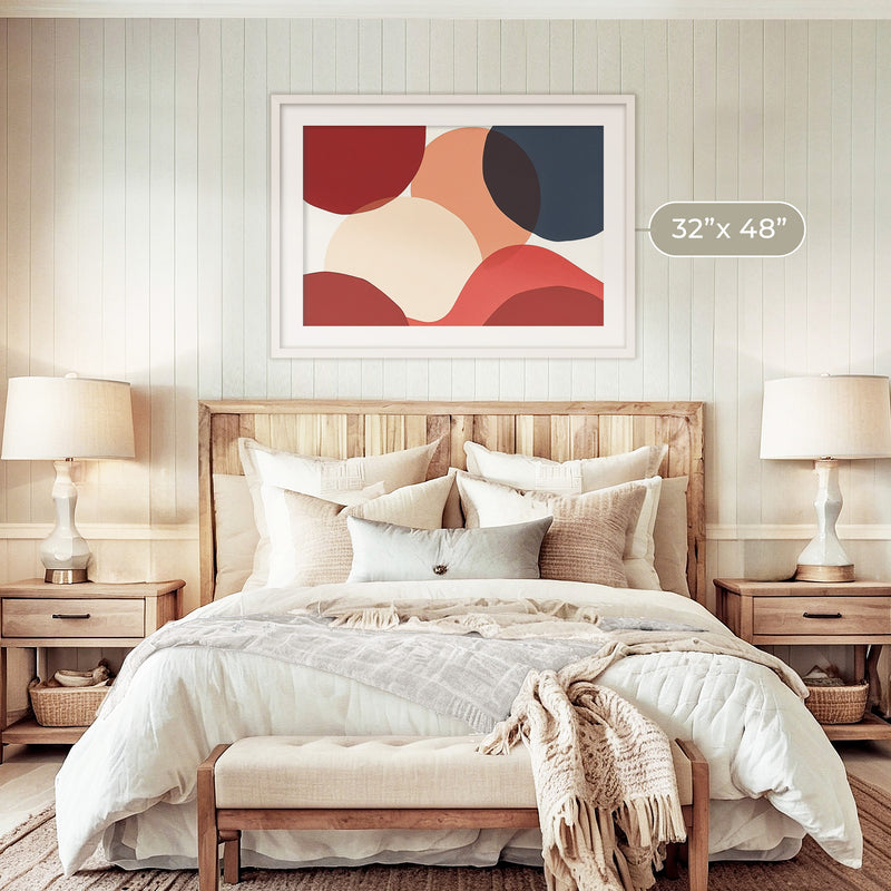 Deep Red Modern Art - Sage and Rose Prints