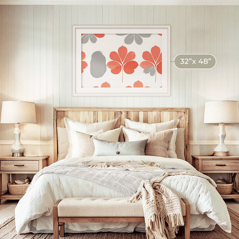 Coral Color Floral Pattern - Sage and Rose Prints