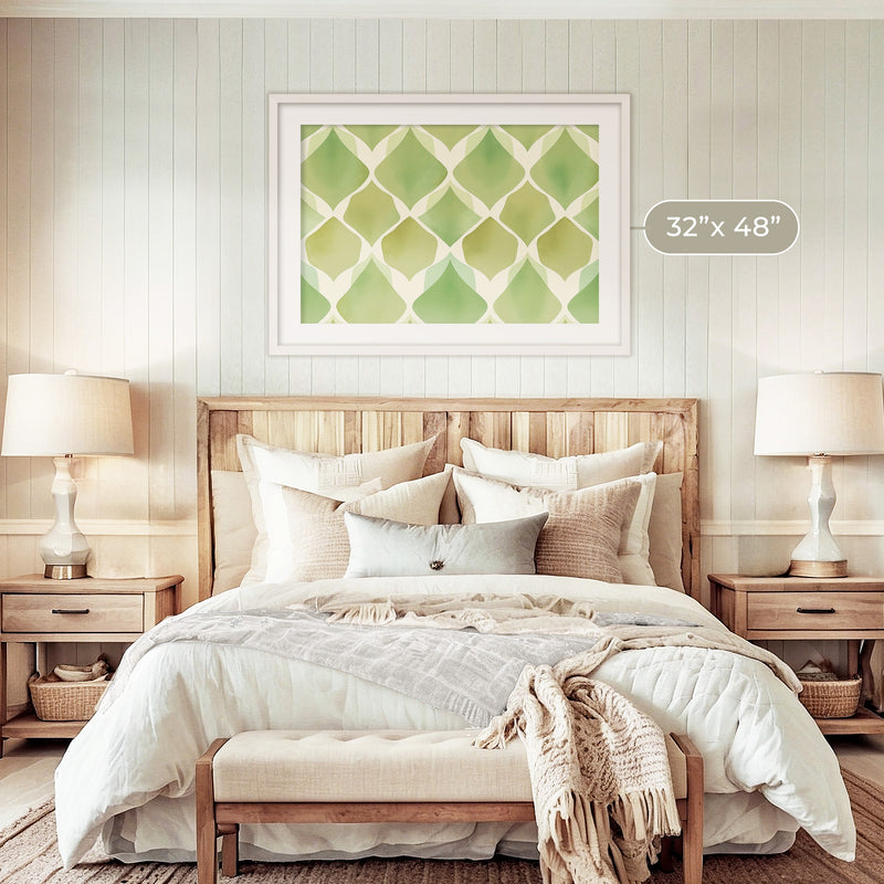 Bright Green Pattern Print - Sage and Rose Prints