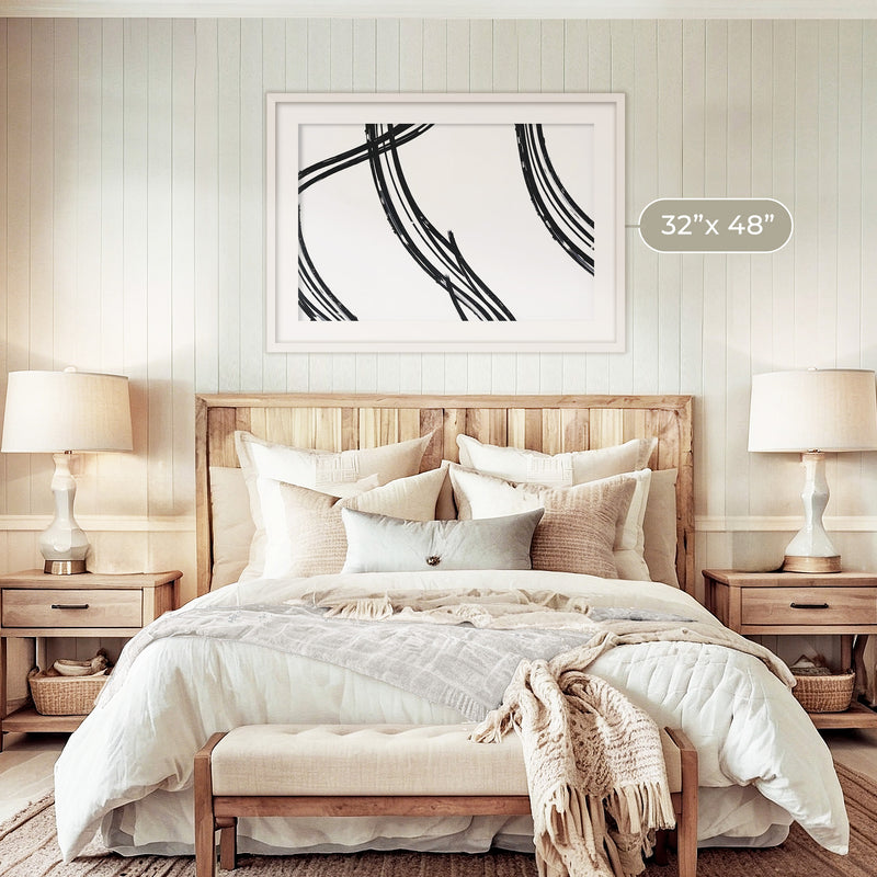 Black and White Abstract Print - Sage and Rose Prints