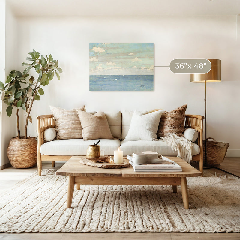 Dusty Blue Ocean Watercolor - Sage and Rose Prints